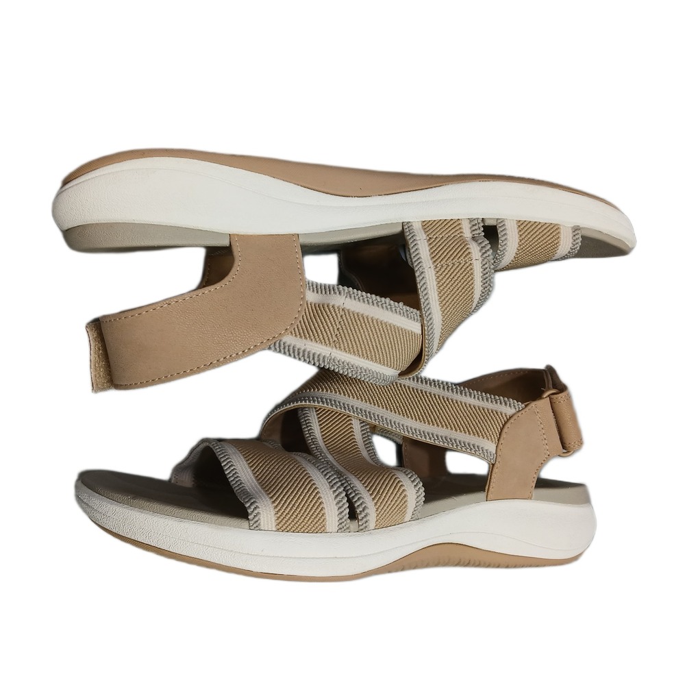 Clarks Cloudsteppers Mira Lily Sandals Womens US 9W Multi Open Toe Hook & Loop
